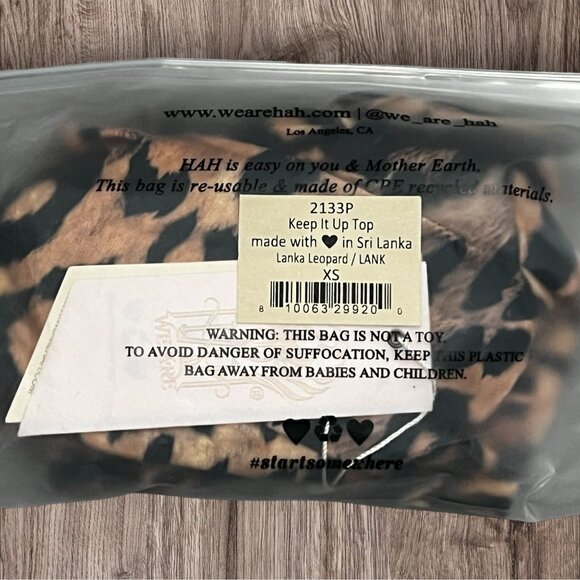 Free People We Are HAH Keep It Up Bikini Workout Top Sz XS Womens Lanka Leopard - Picture 3 of 10